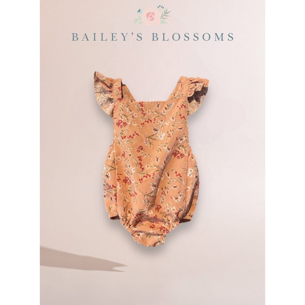 Bailey’s Blossoms Shiloh Ruffle Back Romper- Floral